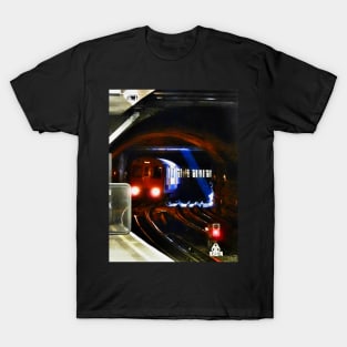 A Tube Train Arriving at Tower Hill Underground T-Shirt